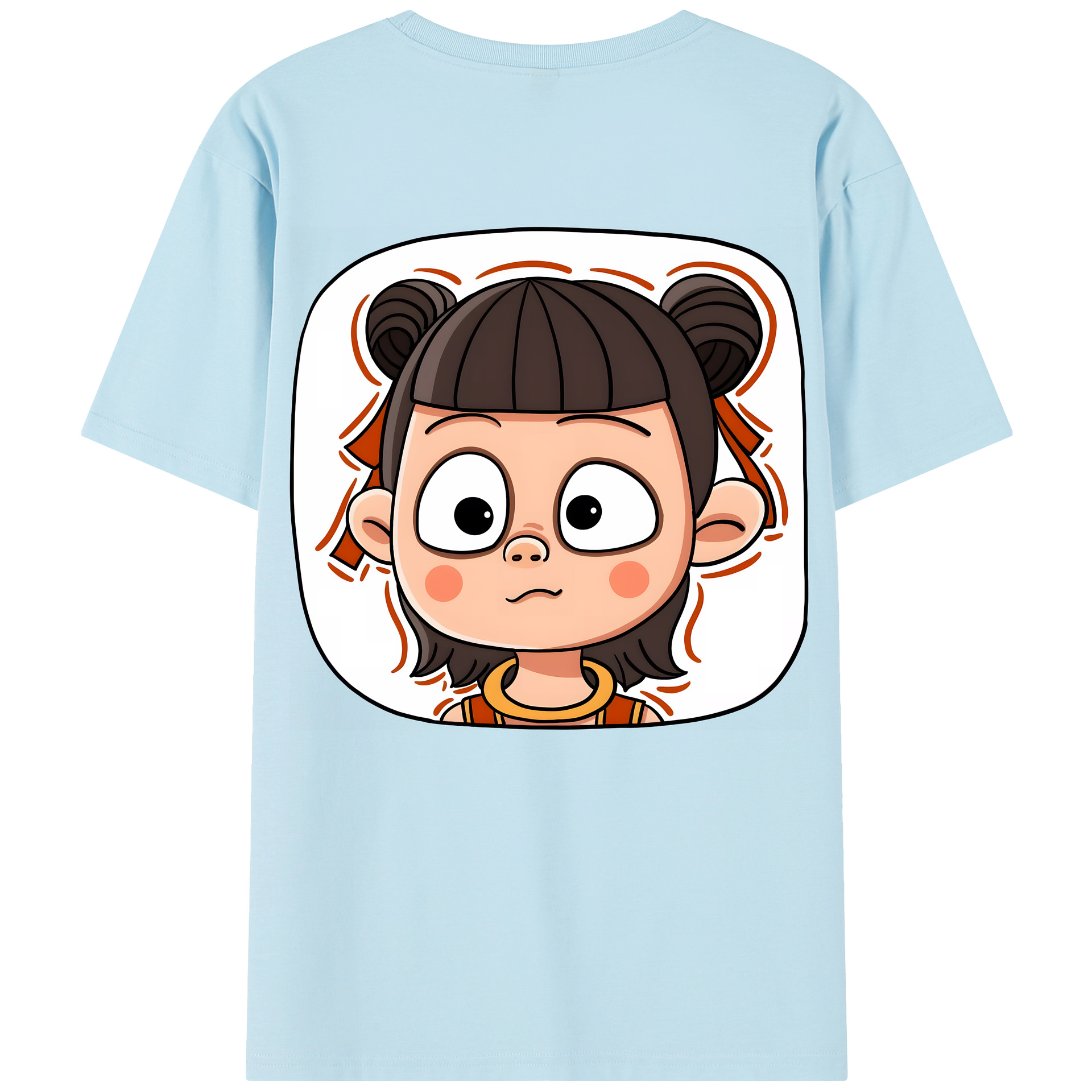 （画像用） Ne Zha 2 ナタ 魔童の大暴れ 綿100％半袖Tシャツ（背面プリント）
